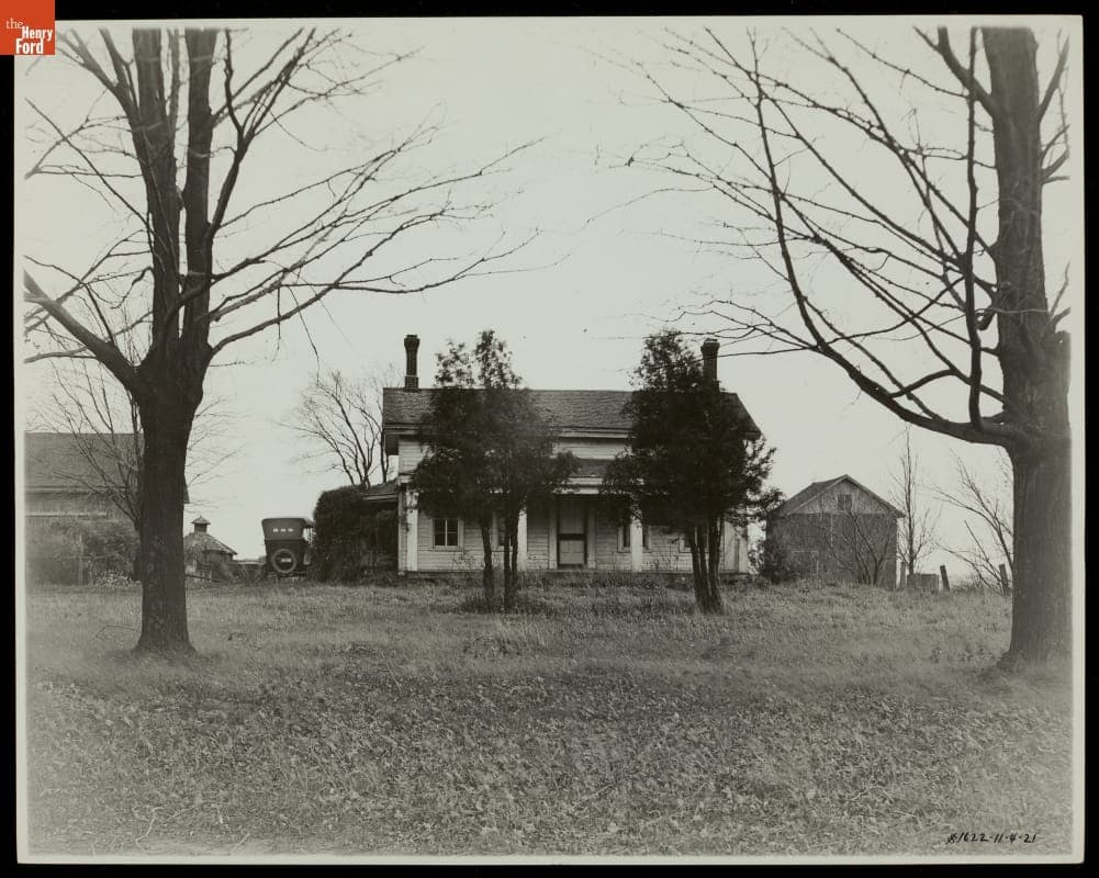 Ford Model T Parked by Farmhouse, Cherry Hill, Michigan, 1921