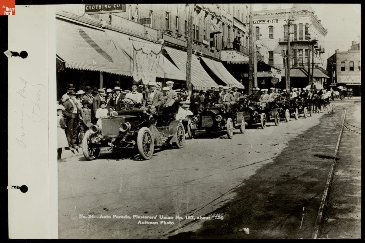 Auto Parade, Plasterer's Union Number 167, El Paso, Texas, circa 1913