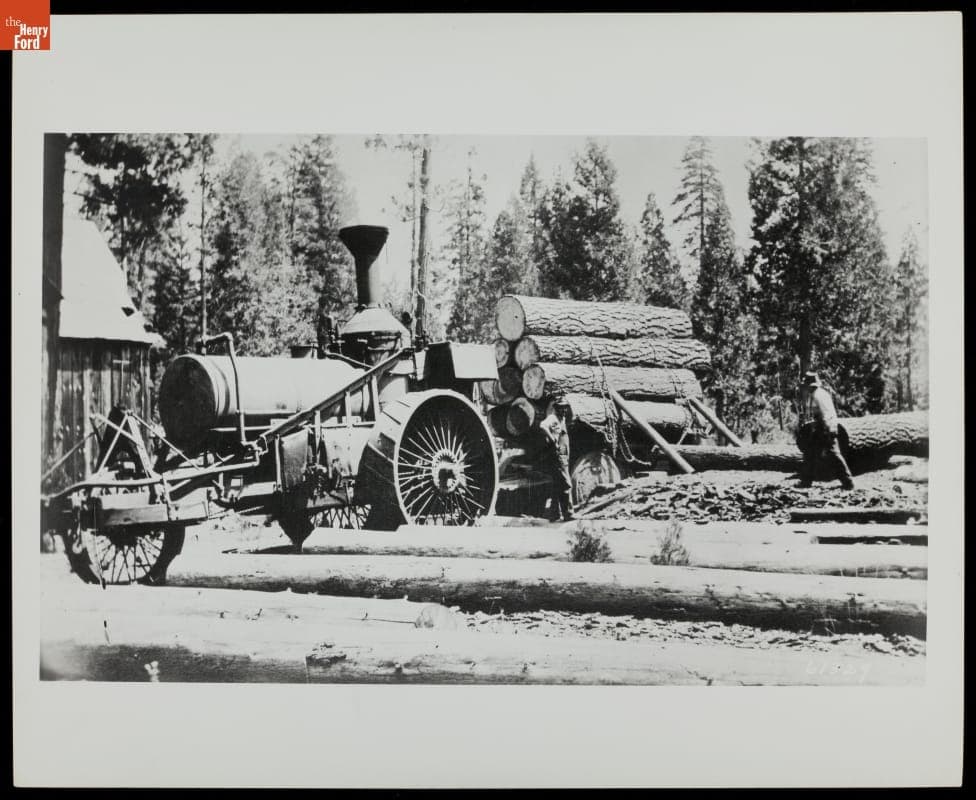 Best Manufacturing Company Steam Engine at Logging Site, California, circa 1900