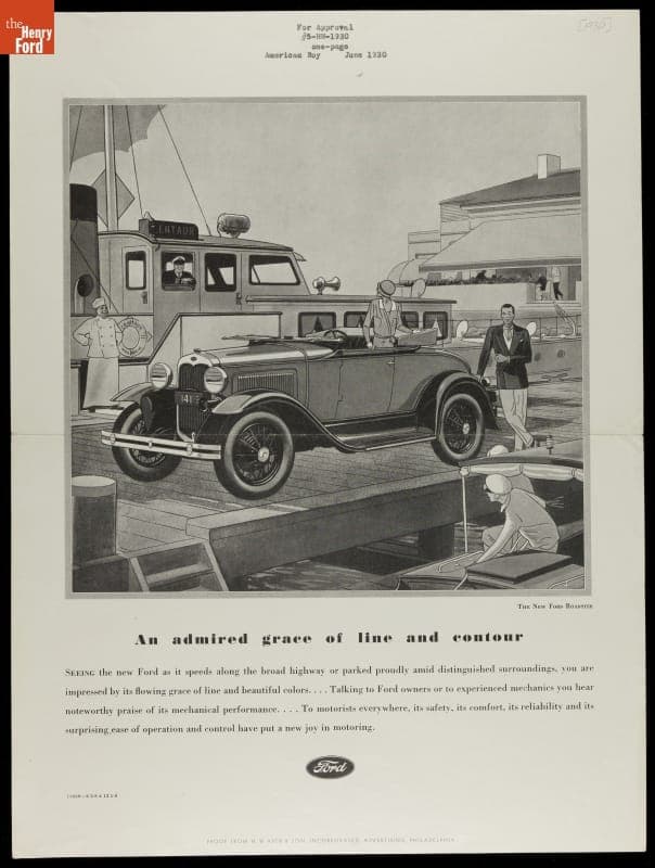 1930 Ford Advertisement, "An Admired Grace of Line and Contour"