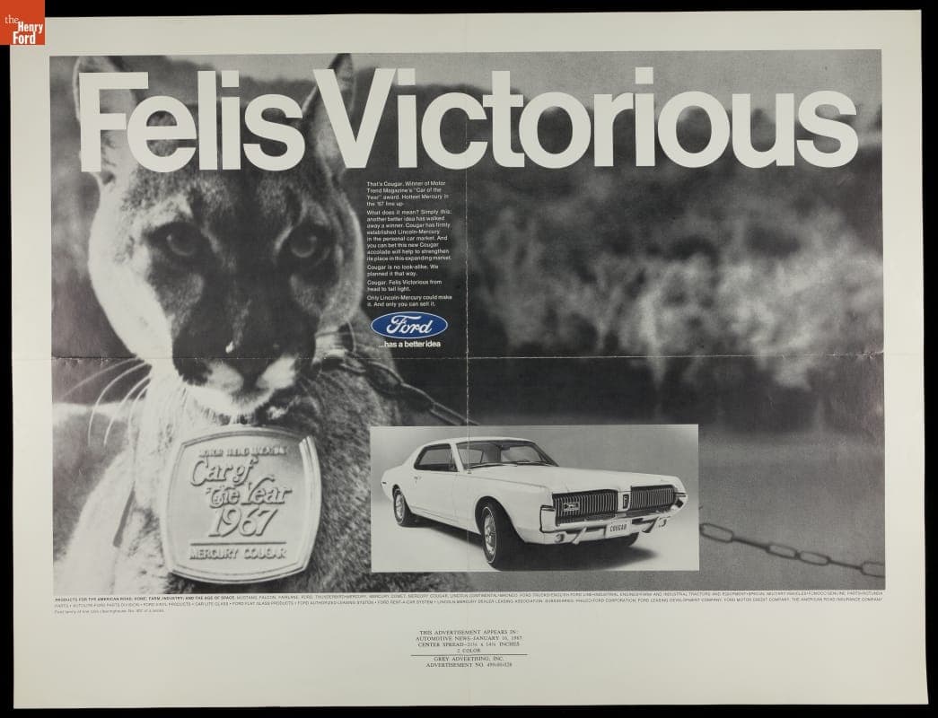 1967 Mercury Cougar Advertisement, "Felis Victorious"