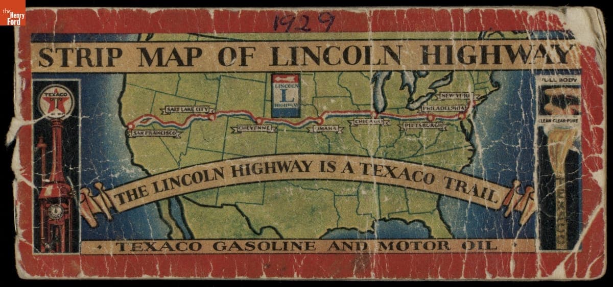"Strip Map of Lincoln Highway," 1929