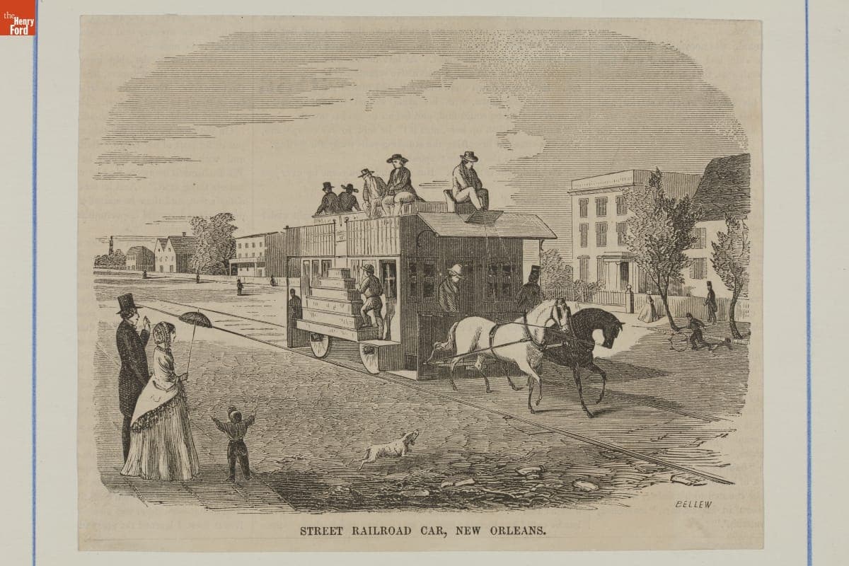 "Street Railroad Car, New Orleans," 1855