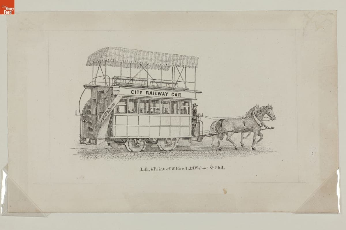 Two Story Horse-Drawn Streetcar, circa 1859