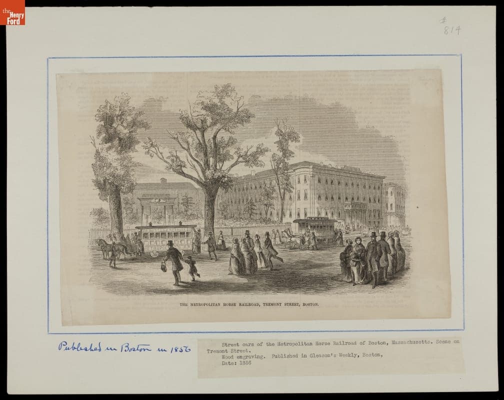 "Metropolitan Horse Railroad, Tremont Street, Boston," 1856