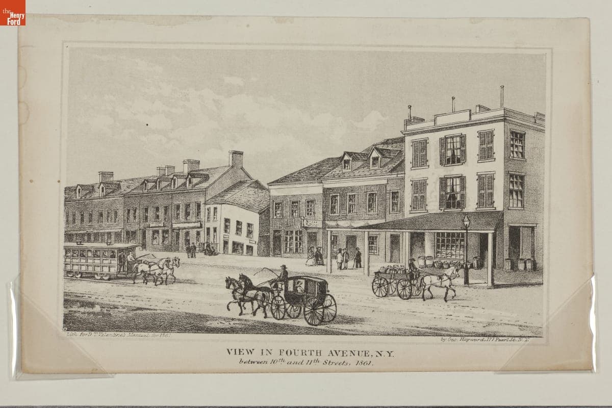 "View in Fourth Avenue, N.Y. Between 10th and 11th Streets, 1861"