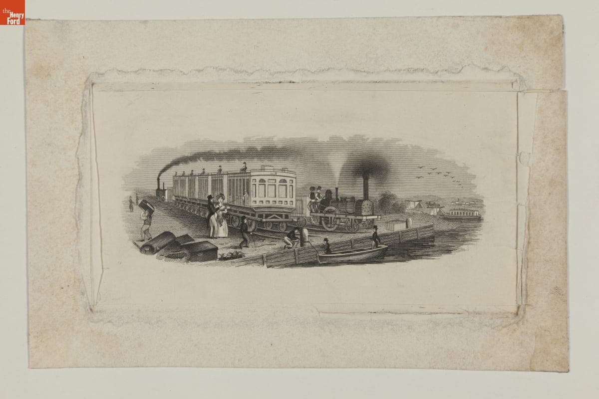 Locomotive and Passenger Cars, circa 1845