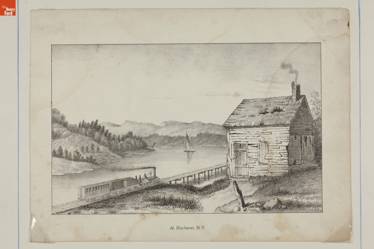 Train on the Hudson River Railroad, "At Hudson, N.Y.," circa 1851
