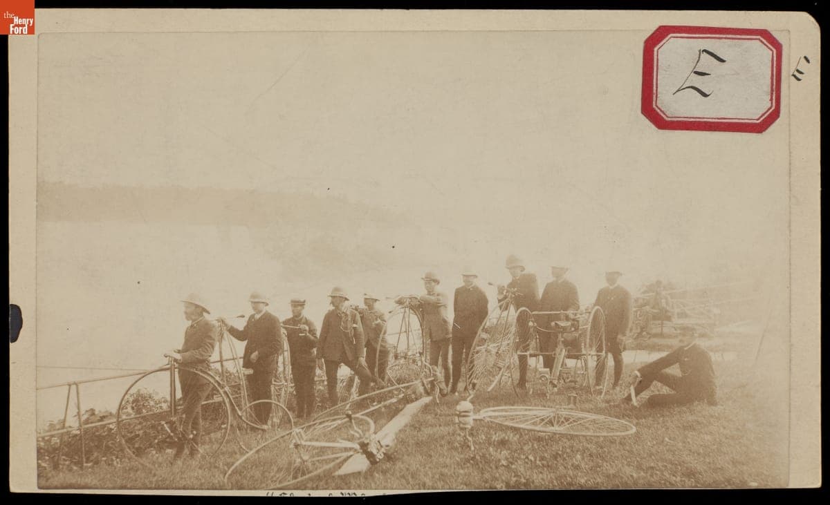 Group of Bicyclists at Niagara Falls, Canada, 1885