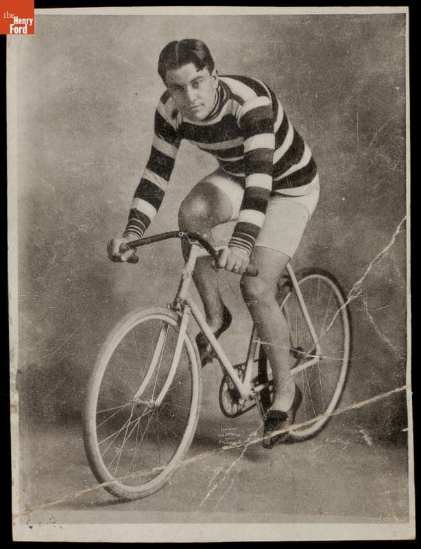 Fred J. Titus on Safety Bicycle, circa 1895