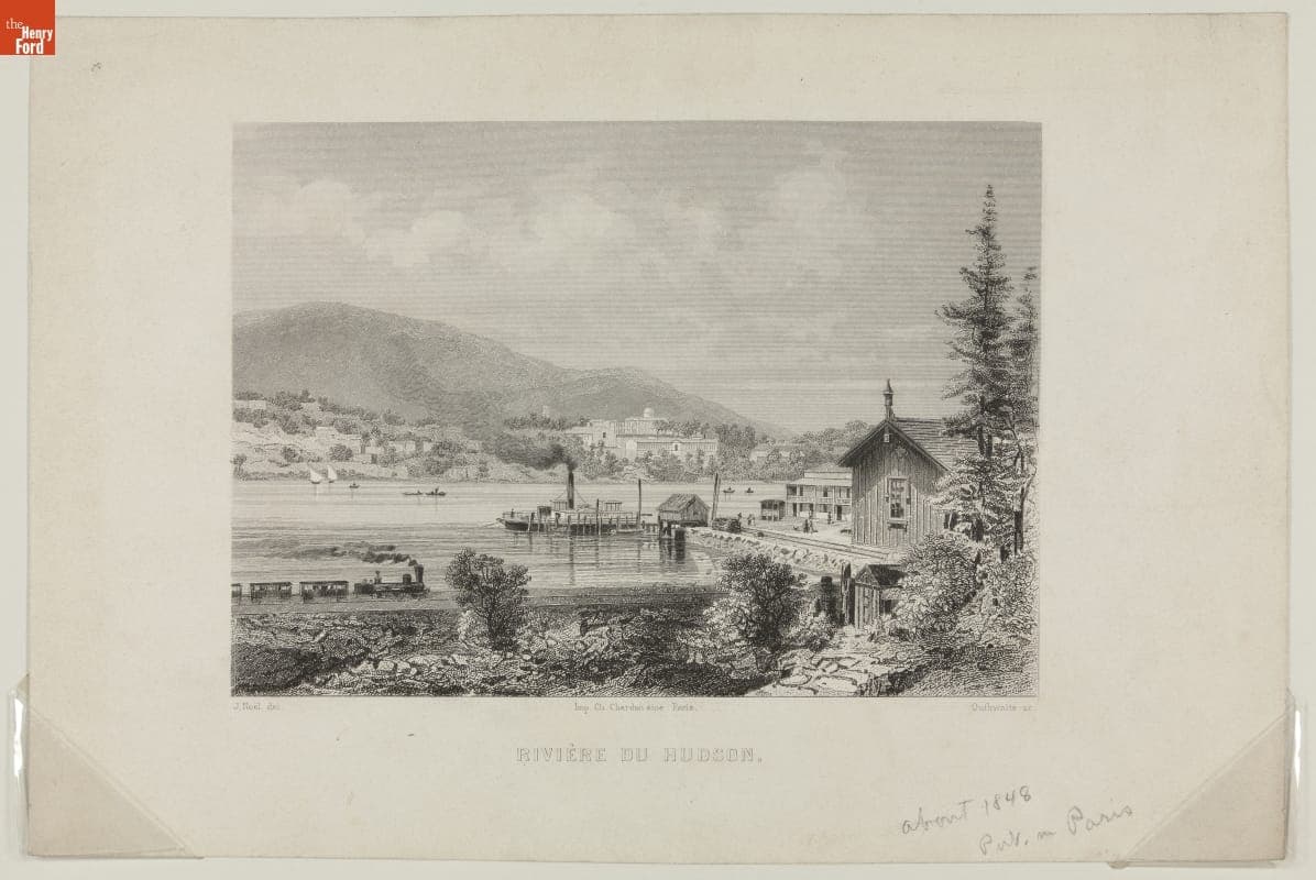 Engraving, "Riviere du Hudson," circa 1848