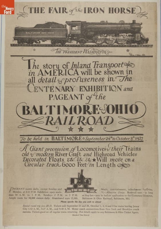 Poster, "The Fair of the Iron Horse," 1927