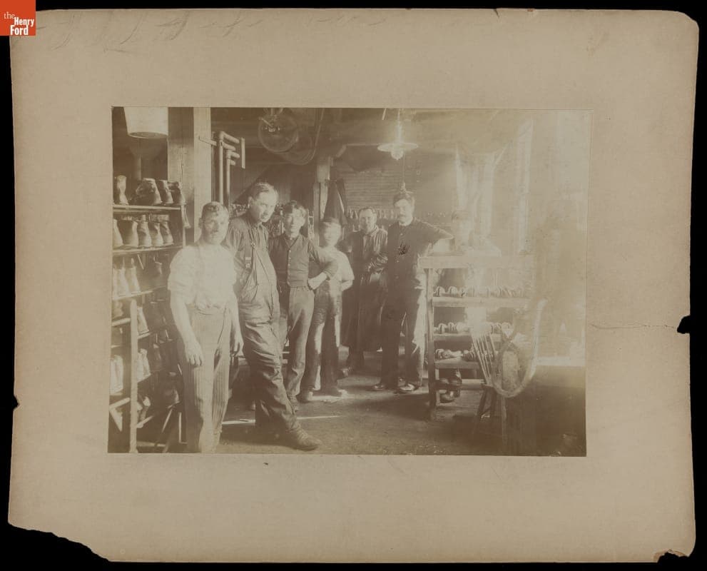 Workers at a Shoe Factory, Boston, Massachusetts, circa 1903
