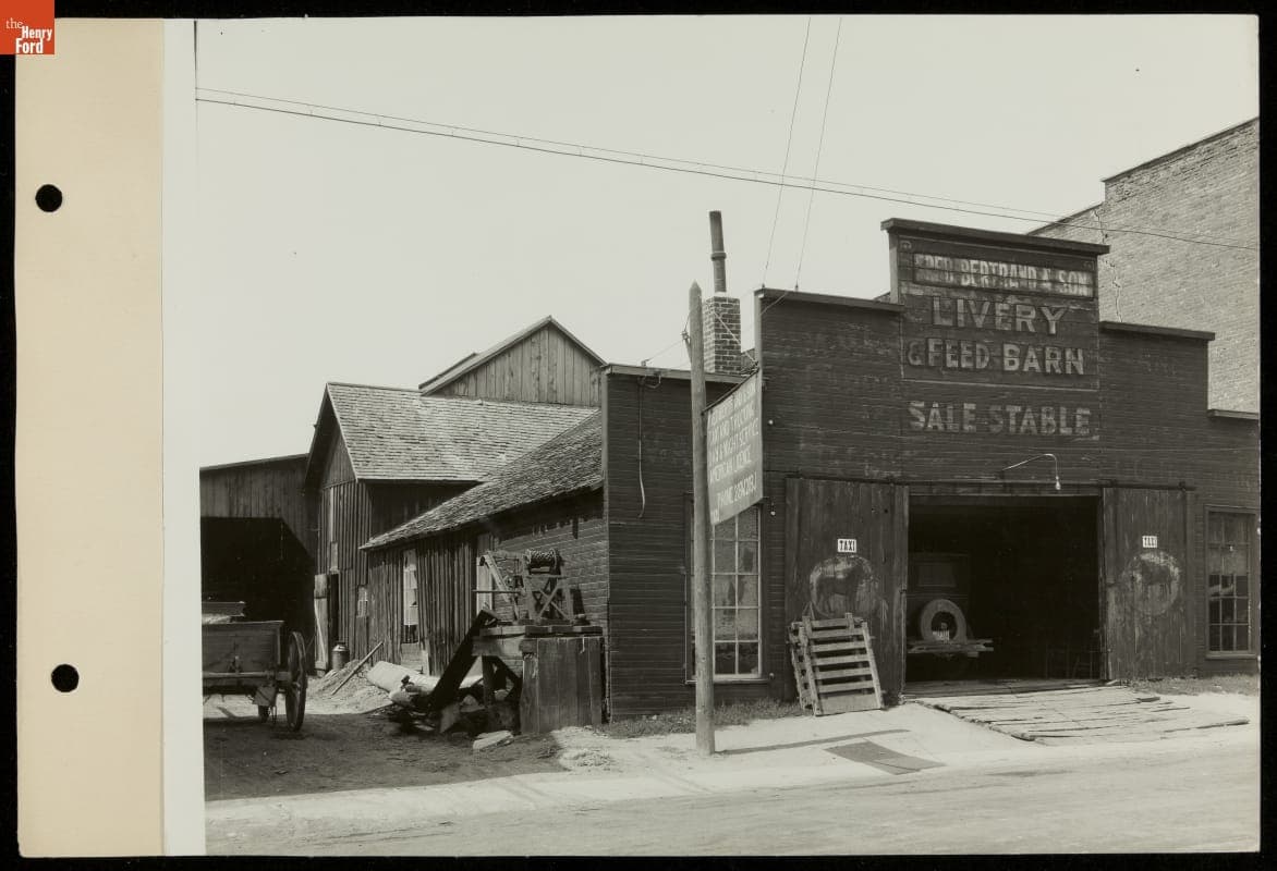 Livery and Feed Barn Converted to Taxi and Service Garage, circa 1915