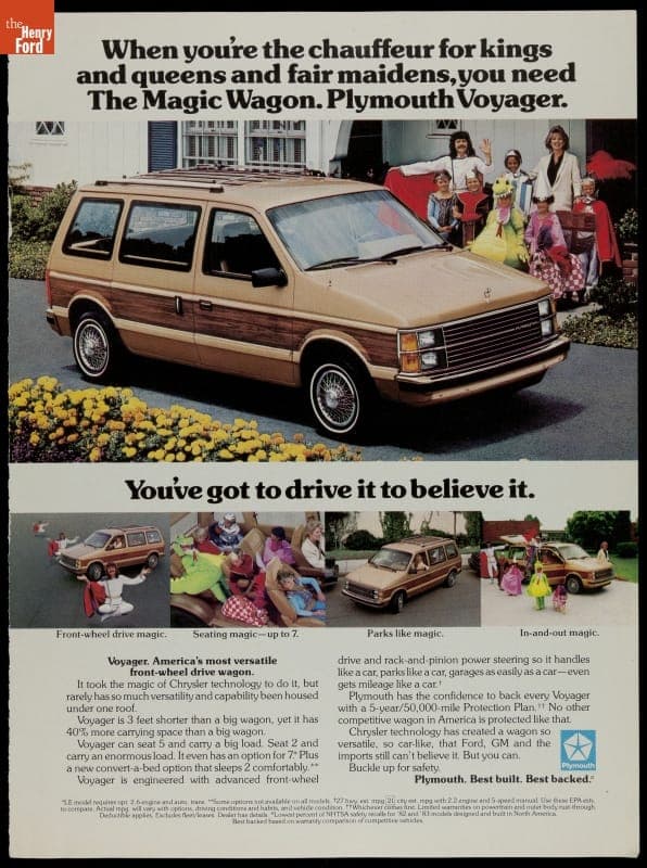 Advertisement for Plymouth Voyager, 1984