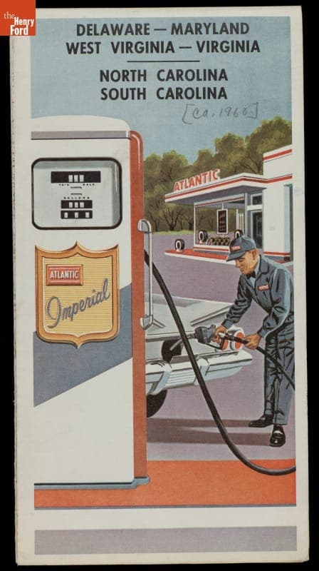 Road Map for Delaware, Maryland, West Virginia, Virginia, North Carolina and South Carolina, circa 1960