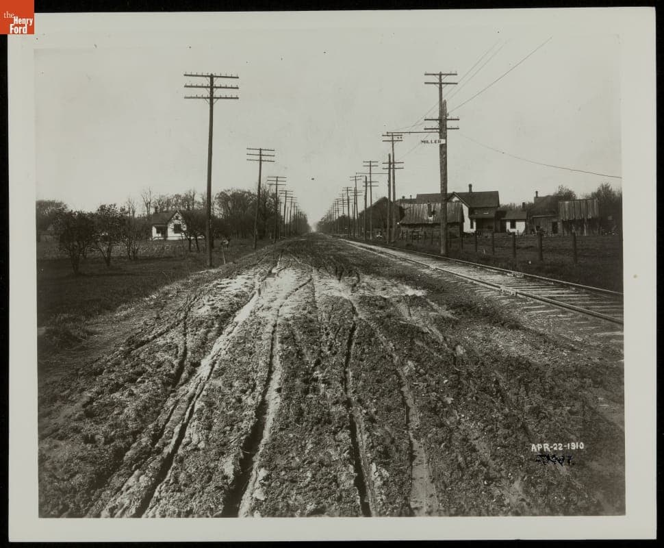 Muddy Road, Michigan Avenue at Miller Road, Dearborn, Michigan, 1910