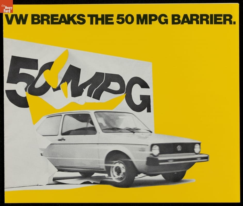 1977 Volkswagen Sales Brochure, "VW Breaks the 50 MPG Barrier"