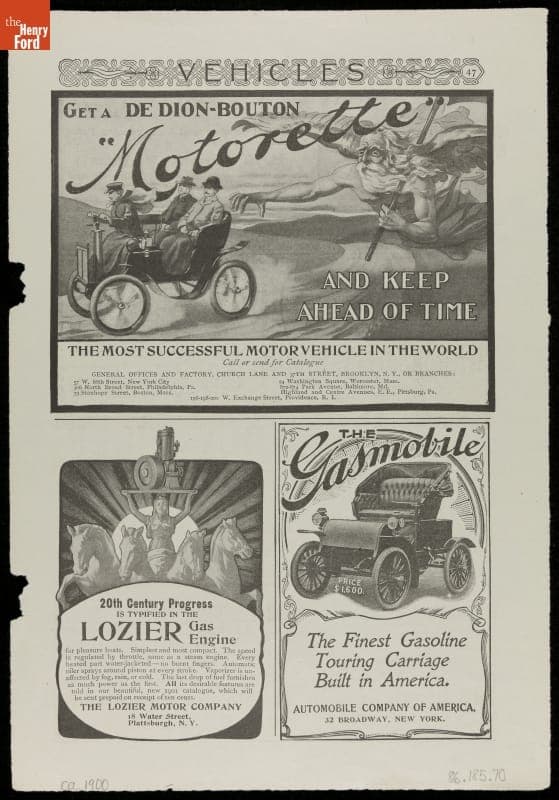 Advertisement, "Get a De Dion-Bouton "Motorette" and Keep Ahead of Time," circa 1900