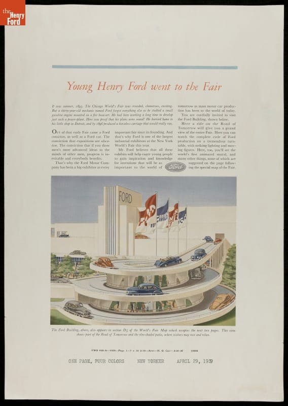 Ford Motor Company Advertisement, "Young Henry Ford Went to the Fair," 1939