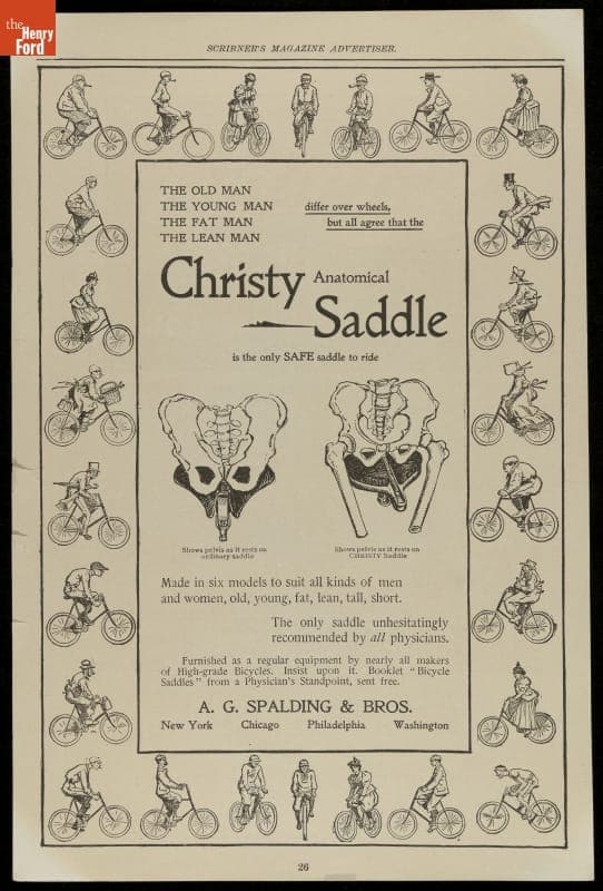 Advertisement for the Christy "Anatomical" Bicycle Saddle, 1897