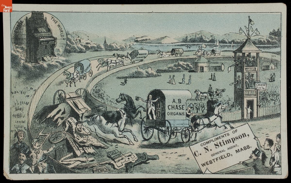 Trade Card for A. B. Chase Organ Company, 1870-1900