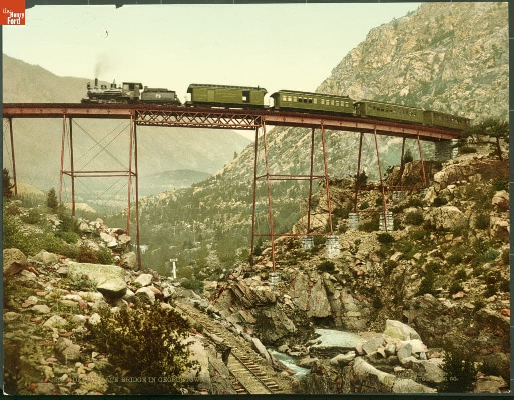 Devil's Gate Bridge in Georgetown Loop, Colorado, circa 1900