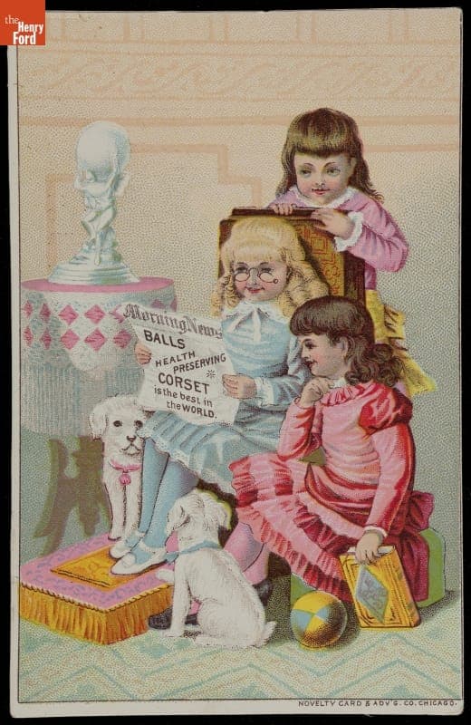 Trade Card for Ball's Health Preserving Corsets, 1880-1900