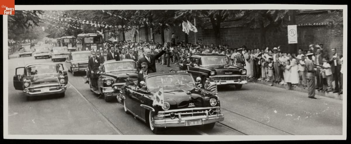 Parade-Goers Greeting President Dwight D. Eisenhower, Seoul, South Korea, 1960