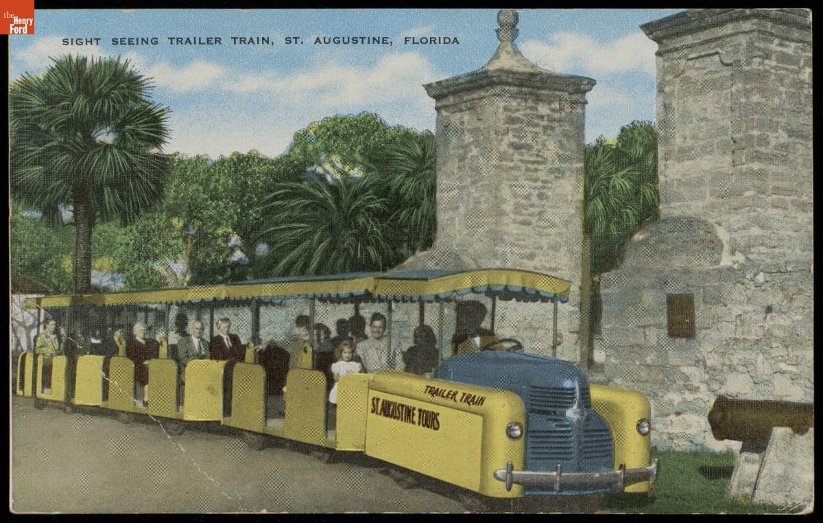 "Sight Seeing Trailer Train, St. Augustine, Florida," circa 1950