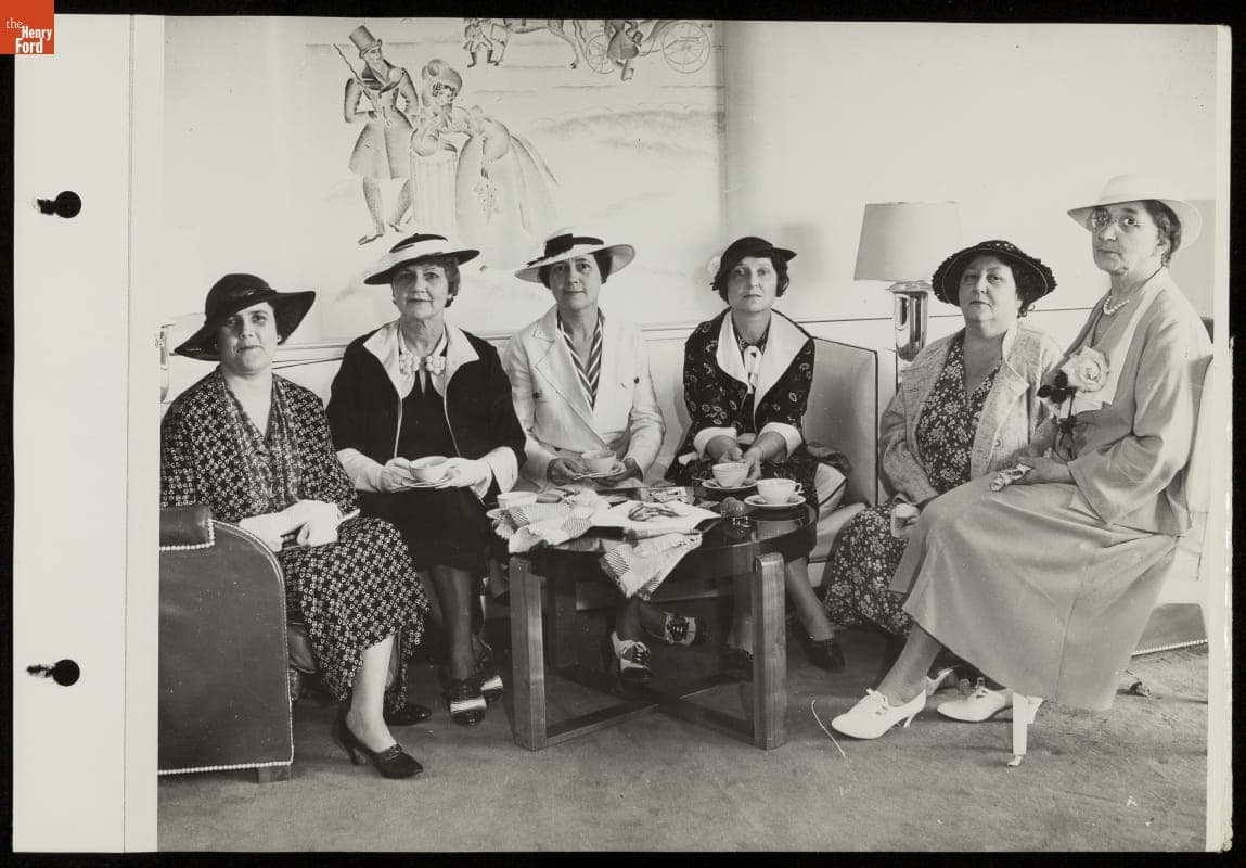 Women Enjoying Refreshments, Lounge of Ford Building, California Pacific International Exposition, San Diego, 1935