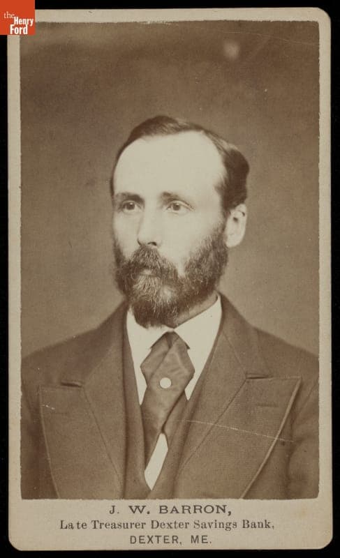 Portrait of Bank Treasurer John W. Barron, circa 1870