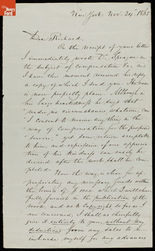 Letter from Samuel F. B. Morse to his Brother, Richard C. Morse, 1865