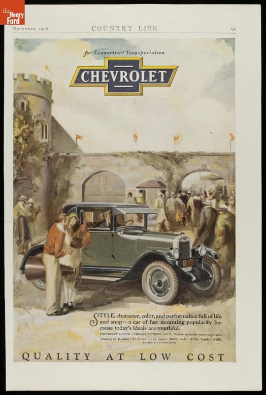 "Style, Character, Color, and Performance Full of Life and Snap" Chevrolet Advertisement, 1926