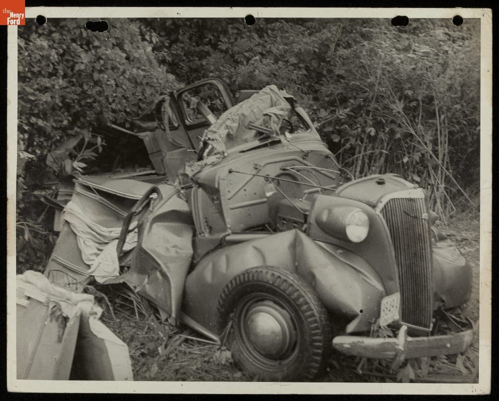 Damaged Car after an Accident, Perrysburg, Ohio, 1937