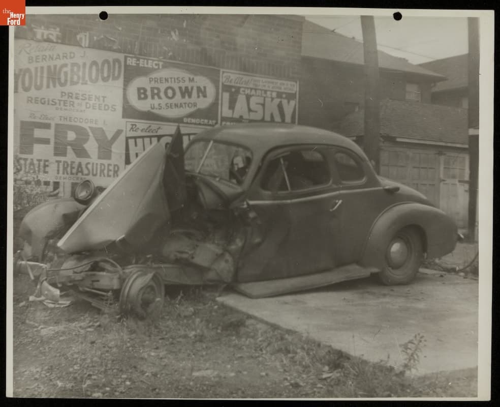 Damaged Car Following an Accident, 1941-1942