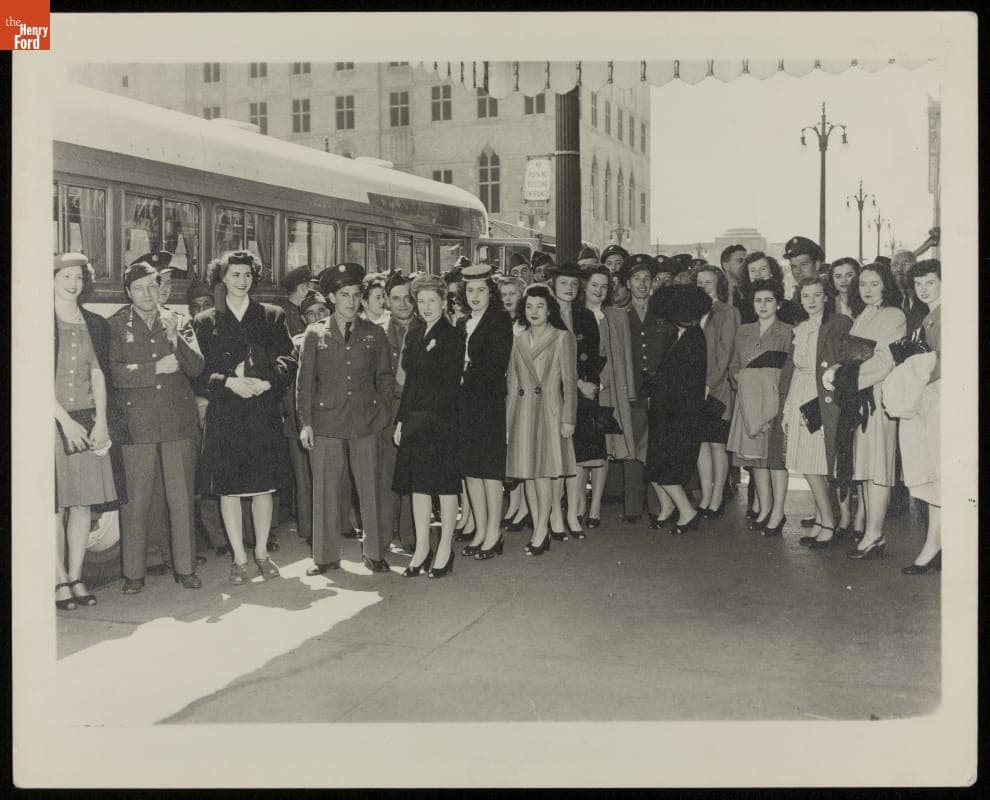 Soldiers and Hostesses Participating in an AFL-USO Event, Detroit, Michigan, 1945