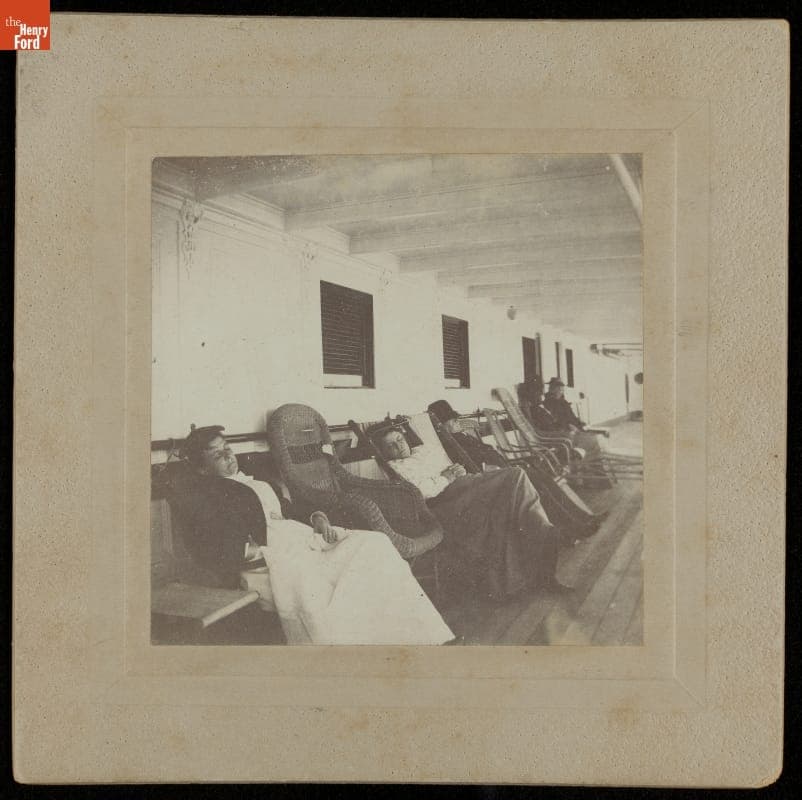 Passengers Sleeping on Steamship Deck during Pacific Voyage, 1897