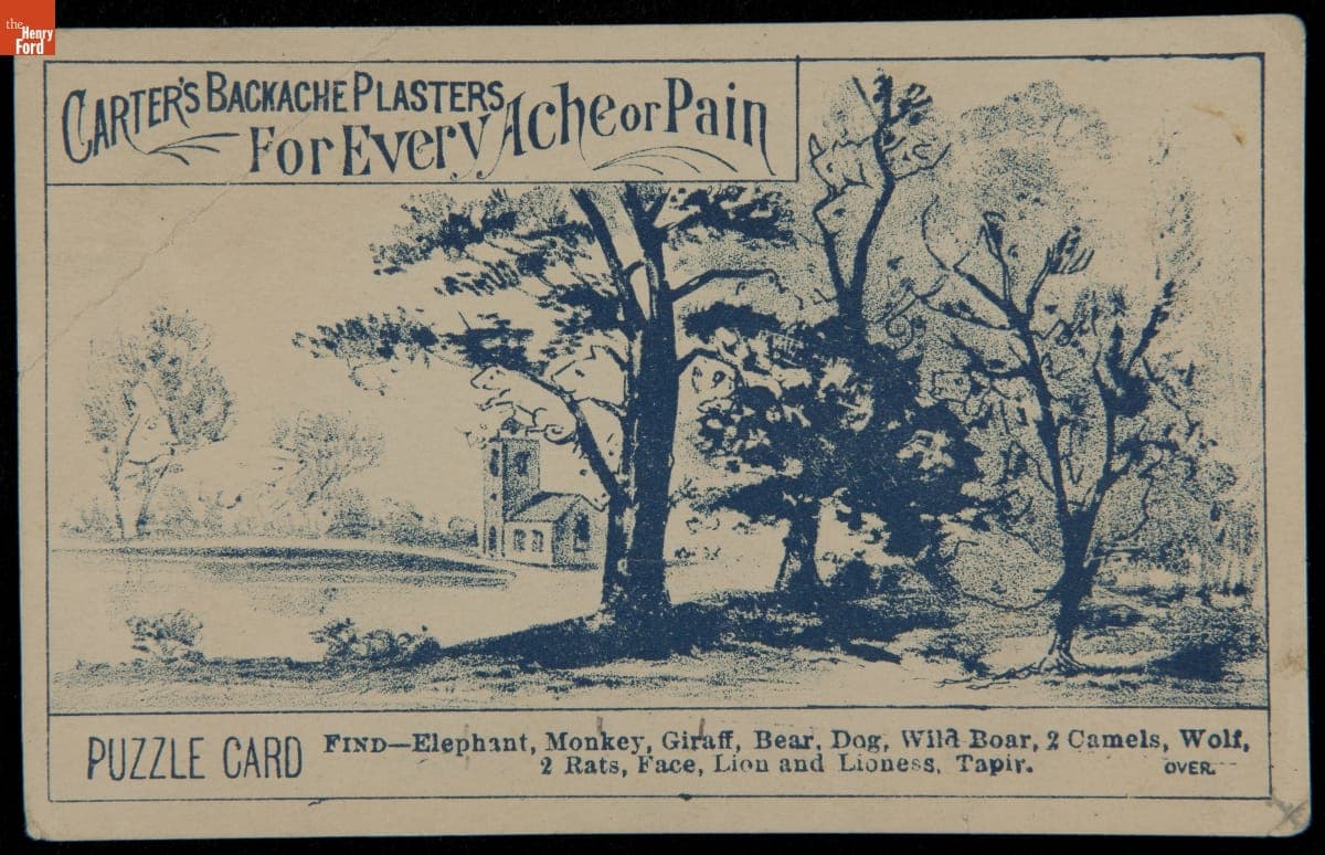 Trade Card for Smart Weed and Belladonna Back Ache Plasters, Carter Medicine Co., 1880-1900