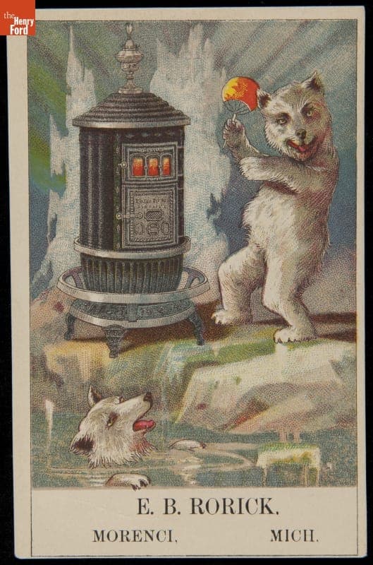 Trade Card for P. D. Beckwith's Round Oak Stoves, 1870-1890