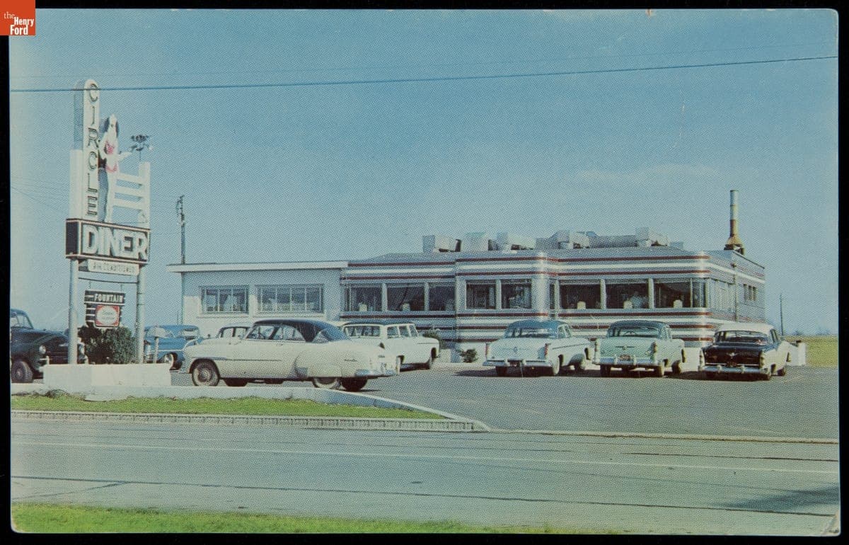 Postcard of Circle Diner, Flemington, New Jersey, 1950