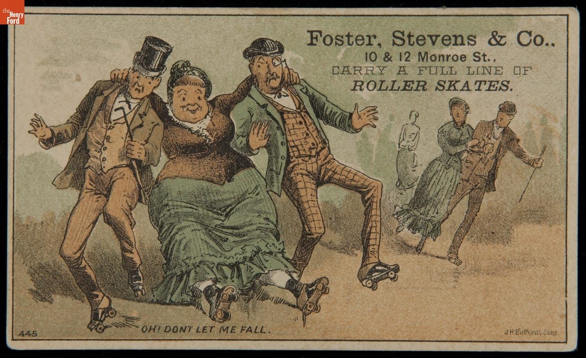 Trade Card, Foster, Stevens & Co., Carry a Full Line of Roller Skates, 1870-1890