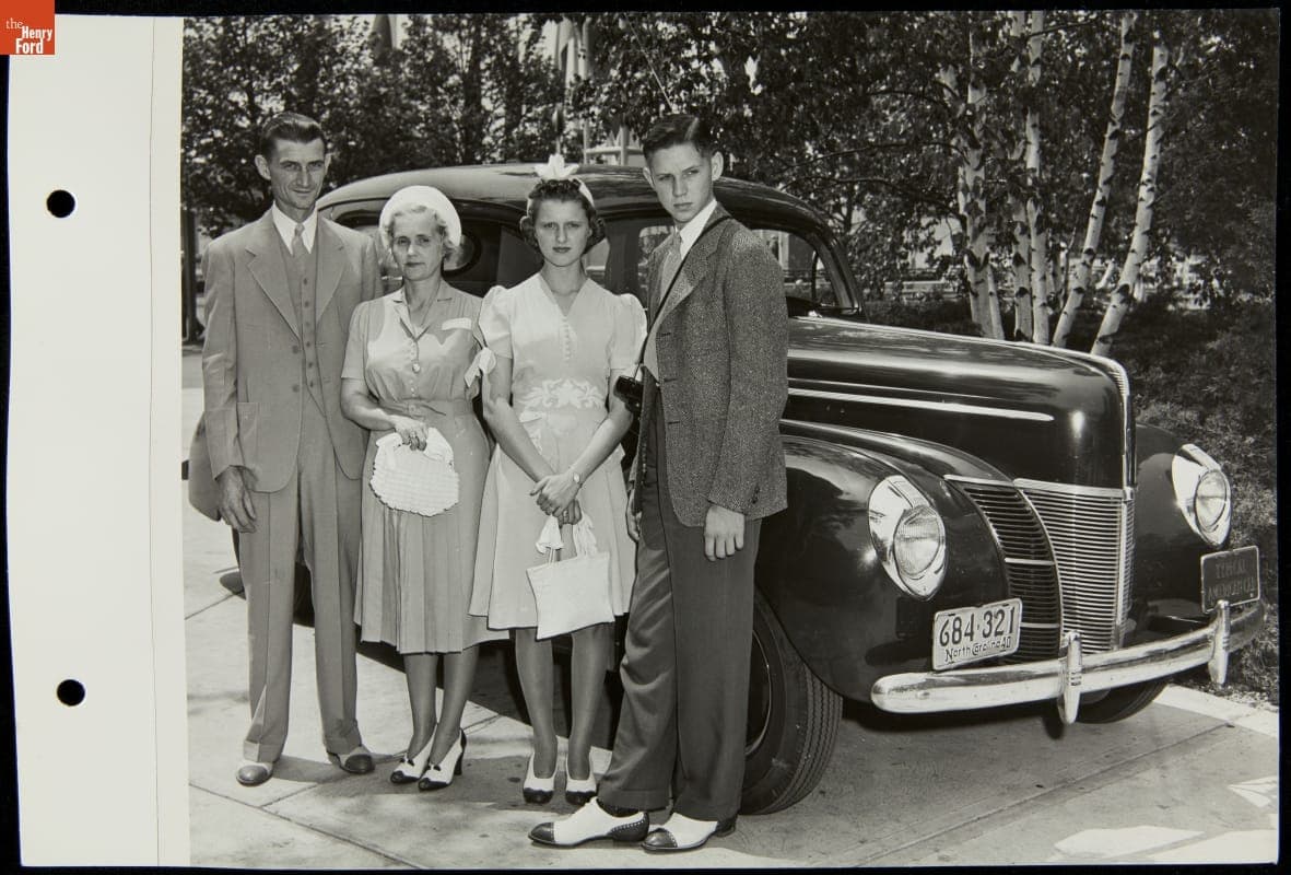 Family with Ford Automobile, Ford Exposition, New York World's Fair, 1940