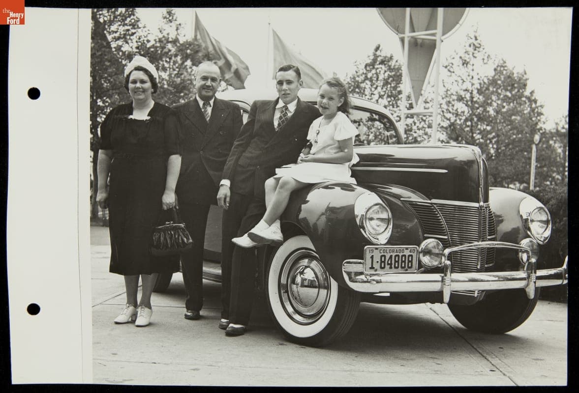 Family with Ford Automobile, Ford Exposition, New York World's Fair, 1940