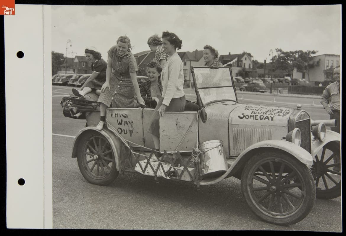 Young Women Travelers from Bradford, Illinois in Their 1926 Ford Model T, New York World's Fair, 1939