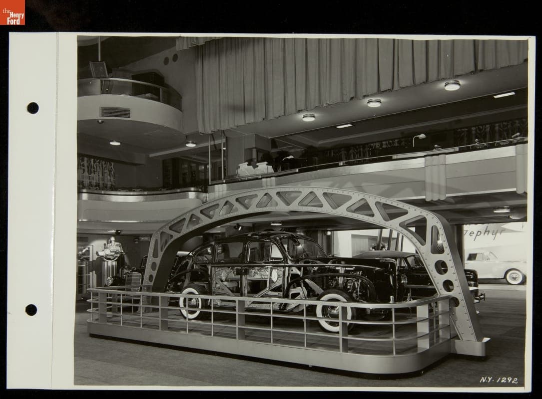 Car Cutaway at Ford 1940 Style Show, Hotel Astor, 1939