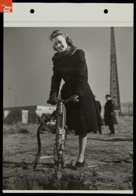 Woman Helping with Construction of New Wing, Ford Exposition, New York World's Fair, 1940