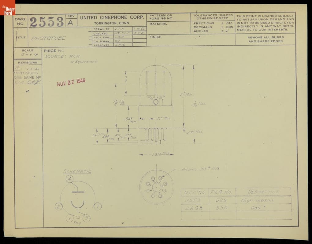 Vacuum Tube, Reference Number 2553, 1946