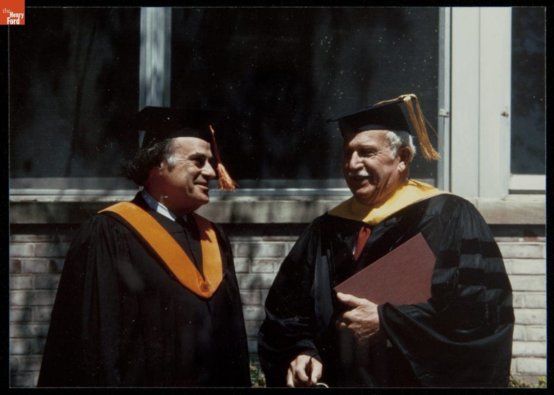 George Devol and Another Man in Academic Robes, Bridgeport, Connecticut, 1989