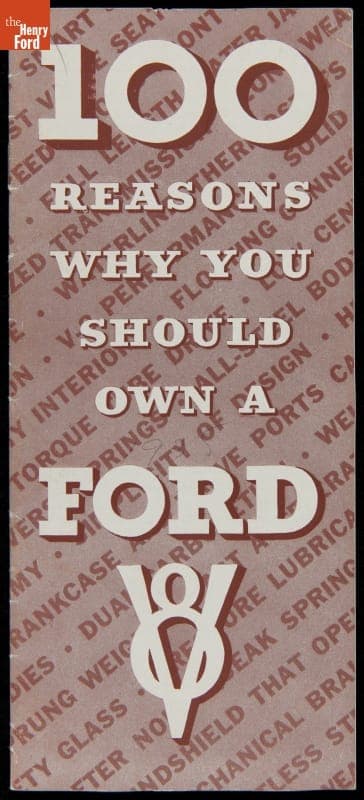 Booklet, "100 Reasons Why You Should Own a Ford V-8," 1934